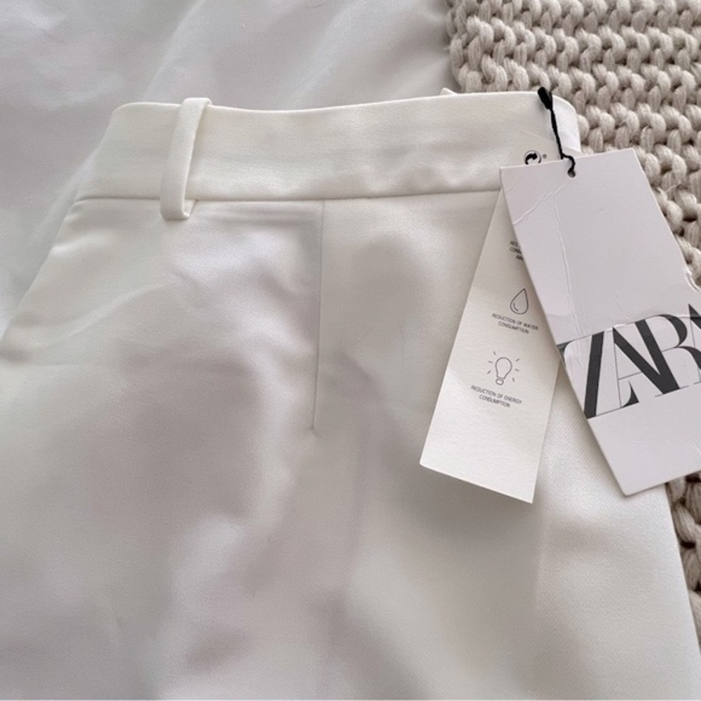 Zara size XL cream white high waist, wide leg pants